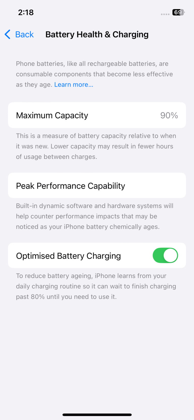 iPhone 12 Battery Health & Charging